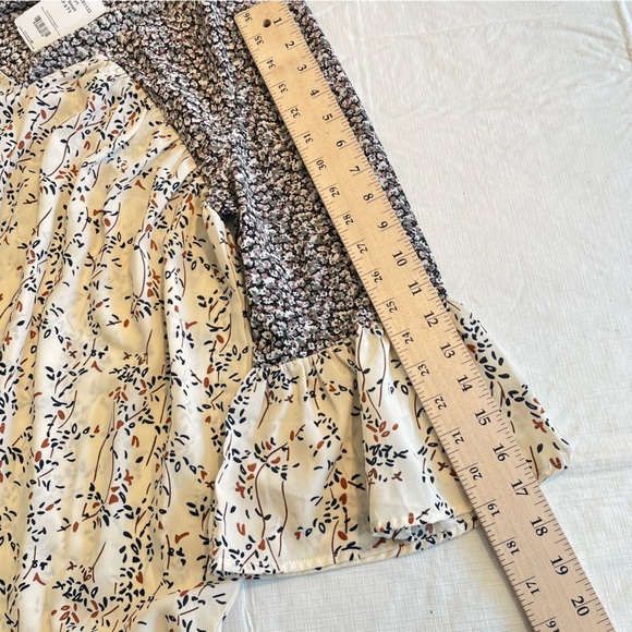 NWT Suzanne Betro Weekend Babydoll Floral Ruffle Peplum Blouse Tunic Small (ff) - Picture 13 of 14